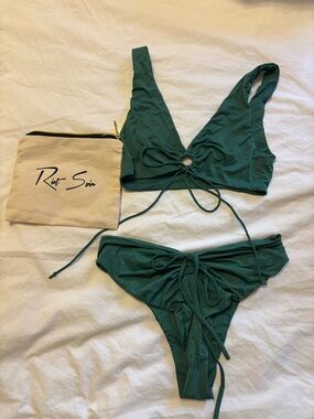 Riot Swim Emerald Green Ring-Front Bikini Set
